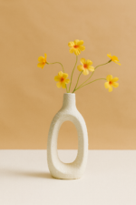 Textured Oval Ceramic Vase, Modern Minimalist Sculptural Home Decor - Image 3
