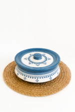 Blue Pattern Ceramic Serving Bowl Set with Lids, Handmade Style Kitchen Dish, Casserole Serving, - Image 4