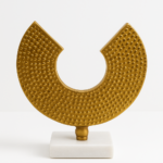 Textured Gold Abstract Sculpture, Marble Base, Modern Home Decor Accent - Image 2
