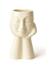 Abstract Face Ceramic Vase, Minimalist Sculpture Home Decor - Image 3