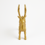 Golden Reindeer Sculpture, Geometric Metal Figurine, Modern Nordic Shelf Decor - Image 2
