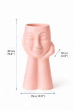 Abstract Face Ceramic Vase, Minimalist Sculpture Home Decor - Image 5
