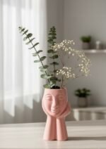 Abstract Face Ceramic Vase, Minimalist Sculpture Home Decor - Image 6