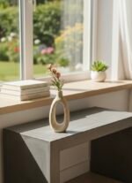 Textured Oval Ceramic Vase, Modern Minimalist Sculptural Home Decor - Image 4