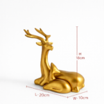 Golden Deer Sculpture, Modern Minimalist Animal Figurine, Nordic Style Shelf Decor - Image 4