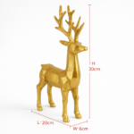Golden Reindeer Sculpture, Geometric Metal Figurine, Modern Nordic Shelf Decor - Image 4