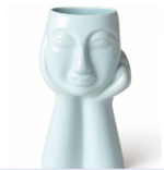 Abstract Face Ceramic Vase, Minimalist Sculpture Home Decor