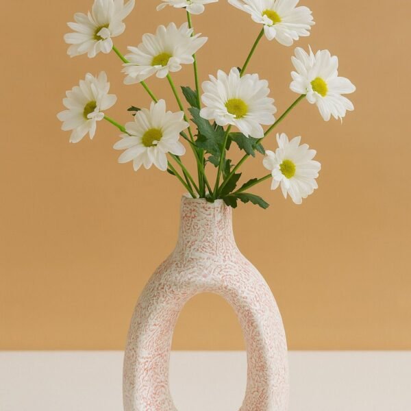Modern Ceramic Vase – Textured Oval Design