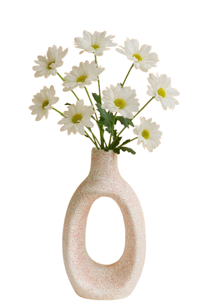 Textured Oval Ceramic Vase, Modern Minimalist Sculptural Home Decor